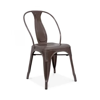 Sake Stackable Rustic Matte Steel Side Chair (Set of 4)
