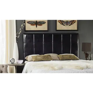 Safavieh Quincy Black Leather Box Quilted Upholstered Headboard (Queen)