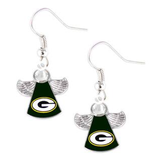 NFL Green Bay Packers Crystal Angel Wings Dangle Logo Earring Set