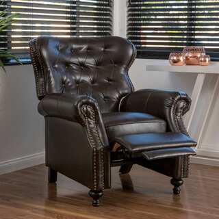 Walder Bonded Leather Recliner Club Chair by Christopher Knight Home