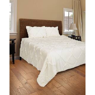Rizzy Home Posh White 3-piece Quilt Set