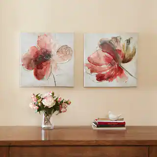 Madison Park Lovely Blooms Hand Embellished Canvas 2-piece Set