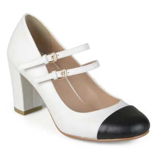 Journee Collection Women's 'Rory' Two-tone Cap Toe Mary Jane Pumps
