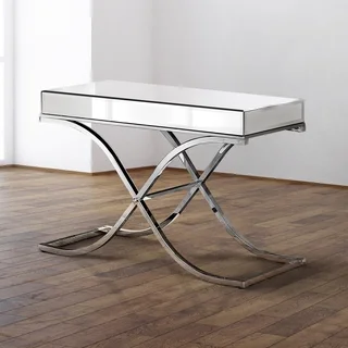 Furniture of America Orelia Luxury Chrome Metal Sofa Table