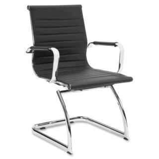 Lorell Modern Mid-back Leather Guest Chair (Set of 2)