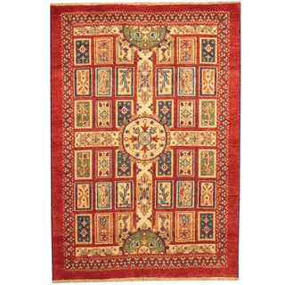 Herat Oriental Indo Hand-knotted Tribal Kazak Wool Rug (4' x 6')