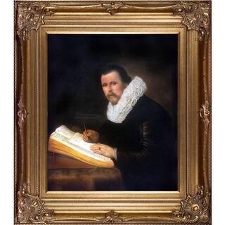 Rembrandt van Rijn 'A Scholar' Hand-painted Framed Canvas Art