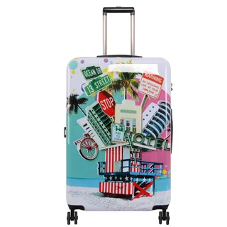 Triforce Francisco Ceron Pop Art South Beach 30-inch Hardside Spinner Upright Suitcase