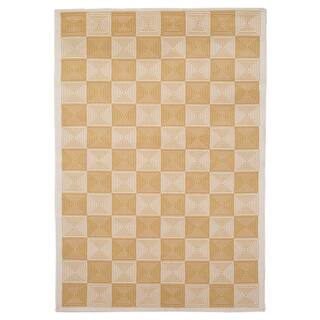 Rizzy Home Glendale Collection Power-loomed Ivory Checkered Accent Rug (3'3 x 5'3)