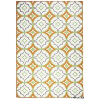 Rizzy Home Glendale Collection Power-loomed Ivory Patterned Geometric Accent Rug (3'3 x 5'3)