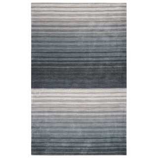 Rizzy Home Platoon Collection Grey Stripes Accent Rug (8' x 10')
