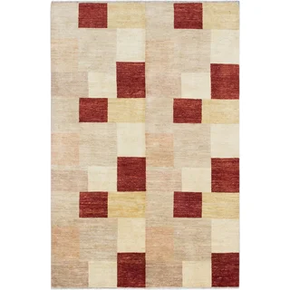 ecarpetgallery Peshawar Ziegler Beige and Orange Wool Rug (6'7 x 10'0)