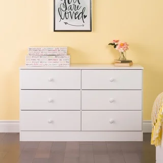 Bella 6-Drawer Dresser, White