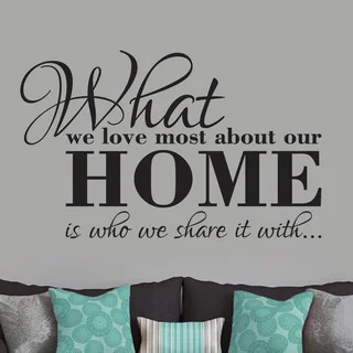 What We Love Most About Our Home' 48 x 30-inch Wall Decal (Option: Green)