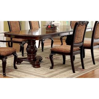 Furniture of America Oskarre Formal Brown Cherry 108-inch Dining Table