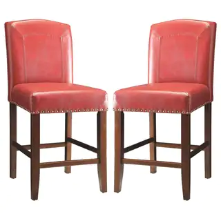 Horizon Red Parson Style Counter Height Stools (Set of 2)