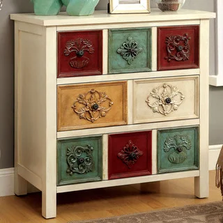 Furniture of America Floresta Antique White 3-drawer Hallway Cabinet