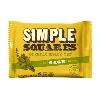 SIMPLE Squares Organic Sage Nutrition Bars (Pack of 12)