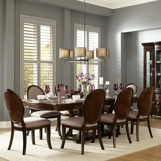 Verdiana Rich Brown Cherry Finish Extending Dining Set by iNSPIRE Q Classic