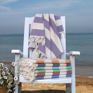 Authentic Cabana Stripe Pestemal Fouta Original Turkish Cotton Bath/Beach Towel