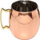 Solid Moscow Mule Copper Mugs with Smooth Finish -16oz with Brass Handle - Thumbnail 4