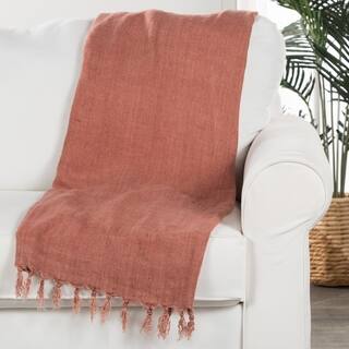 Red Linen Throw (51 x 67 inches)