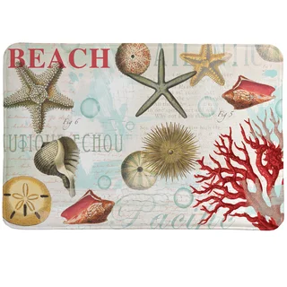 Dream Beach Shells Collage Memory Foam Rug