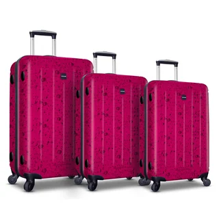 Visionair Pink Water Drop 3-piece Hardside Spinner Luggage Set