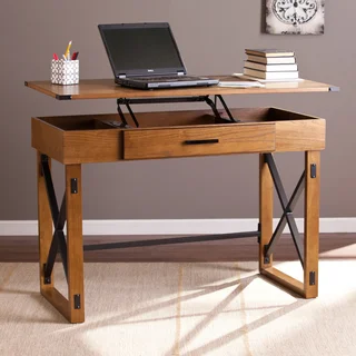 Harper Blvd Carlan Distressed Pine Adjustable Height Desk
