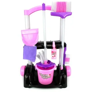 Velocity Toys Little Helper Cleaning Trolley Cart '32' Children's Kid's Pretend Play Toy Cleaning Play Set