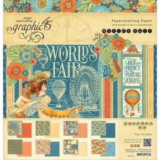 Graphic 45 Double Sided Paper Pad 12inX12in 24/Pkg World's Fair, 3 Each Of 8 Designs