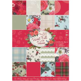 Papermania Single Sided Paper Pack A4 Pocket Full Of Posies (Pack of 32)