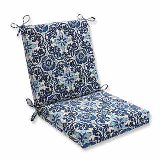 Pillow Perfect Outdoor/ Indoor Woodblock Prism Blue Squared Corners Chair Cushion