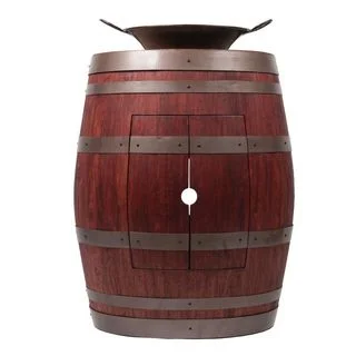 Premier Copper Products Wine Barrel Cabernet Finish Vanity Package with 16-inch Round Miners Pan Vessel Sink
