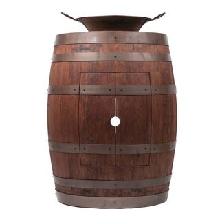 Premier Copper Products Wine Barrel Whiskey Finish Vanity Package with 16-inch Round Miners Pan Vessel Sink