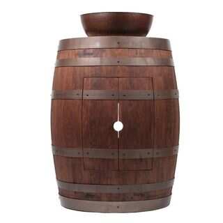 Premier Copper Products Wine Barrel Whiskey Finish Vanity Package with 15-inch Round Vessel Sink