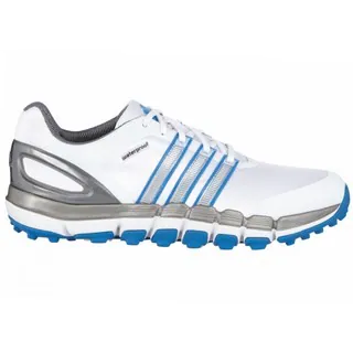Adidas Men's Pure 360 Gripmore Sport White/ Silver Metallic/ Bahia Blue Golf Shoes