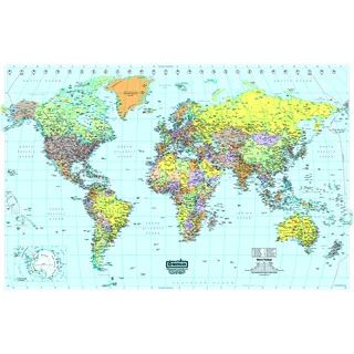 Large Laminated World Map