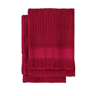Cranberry Ribbed Hand Towel (set of 2)