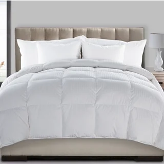Fusion Medium Warmth Dobby Stripe 300 Thread Count Hyper Down and Feather Blend Comforter