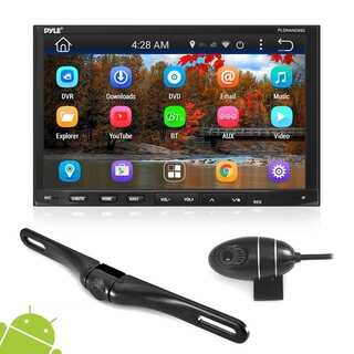 Pyle PLDNANDVR695 Android GPS/ Bluetooth Stereo Receiver/ Dual Camera HD DVR Dash Cam with Wi-Fi Web Browsing and App Download