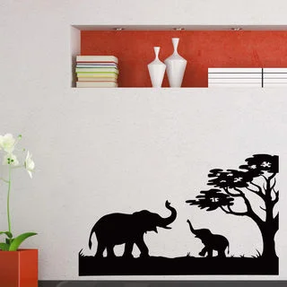 Elephant Safari Wall Art Decal Sticker