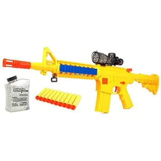 ToysMax YK Night Hawk M16+ Spring Powered Toy Foam Suction Dart and Water Gel Ball Shooting Gun
