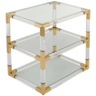 Safavieh Couture High Line Collection Louisa Bronze Brass Acrylic End Table