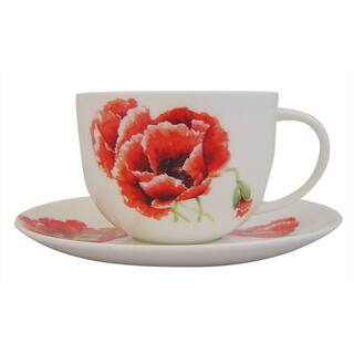 Roy Kirkham Garden Poppy Breakfast Cups/ Saucer (Set of 2)