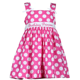 Treasure Box Kids Girls Pink Polka Dot Birthday Dress