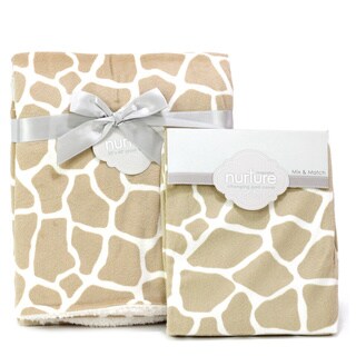 Nurture Giraffe Nursery Plush Blanket and Changing Pad Cover Set