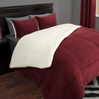 Windsor Home 3-piece Sherpa/Fleece Comforter Set