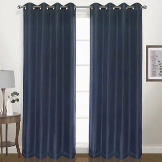 Herringbone Woven Grommet Blackout Curtain Panel
