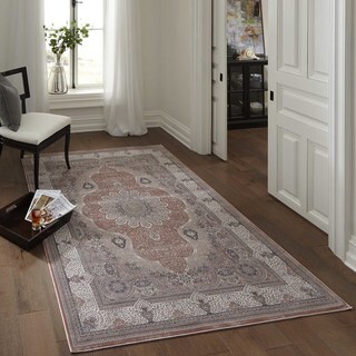 Machine Made Antiquity Dynamic Medallion Rayon from Bamboo Rug (9'2 x 12'6)